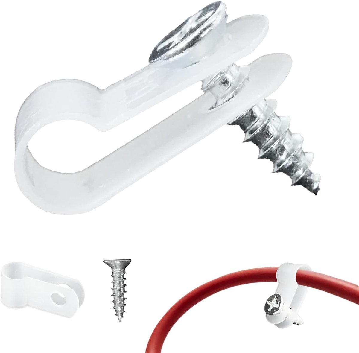 Kabelclips voor Schroeven 6,4 mm - Nylon - UV-bestendig - Eenvoudige kabelorganisatie - ShopVlot