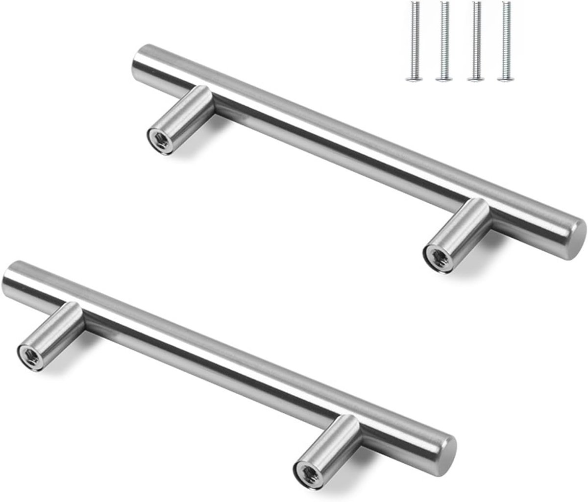 Keuken Deurgrepen 2 Stuks - 128 mm Gatafstand - RVS T-vormige Handgrepen - Ergonomisch en Modern Design - ShopVlot