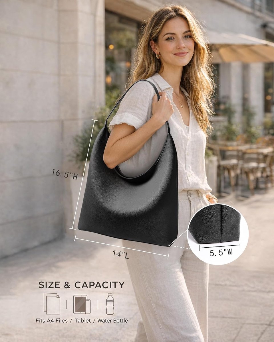 Tote bag vrouwen hobo - vintage vegan leer - met rits - ideaal voor dagelijks gebruik - ShopVlot