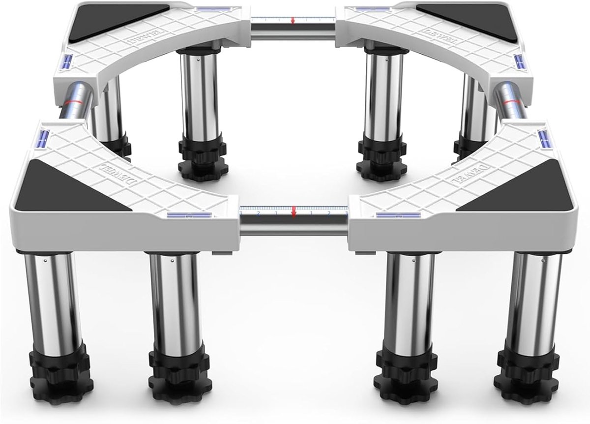 Wasmachinebasis 8 voet - Verstelbaar 43-57 cm - Hoogte 18-22 cm - Geschikt voor zware apparaten - ShopVlot