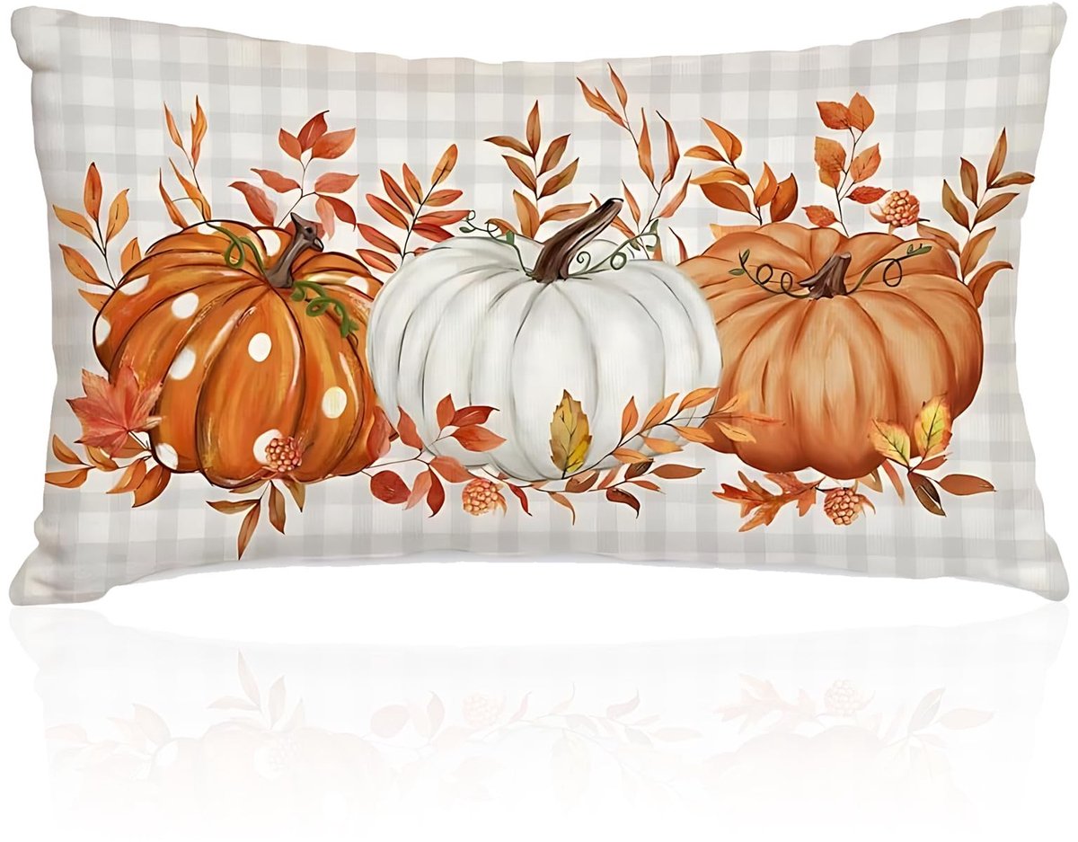 Solidchoice - Herfst Kussenhoes met Pompoenen en Esdoornbladeren