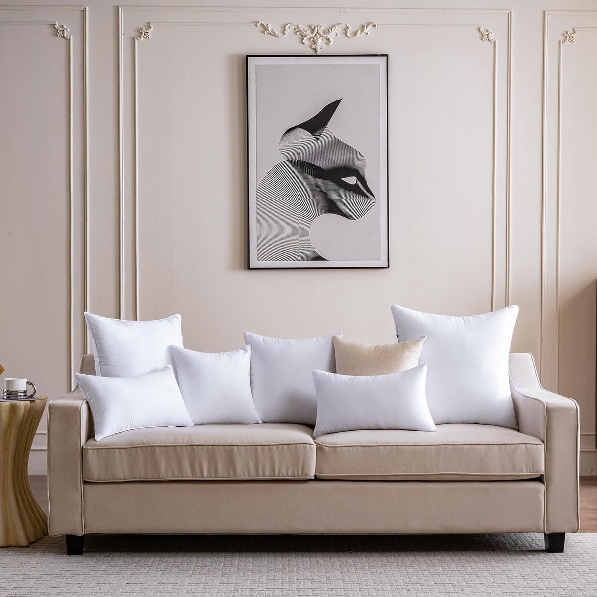 Kusseninleggers - Wit - 66 x 66 cm - Dons-alternatief Vulling - Set van 2