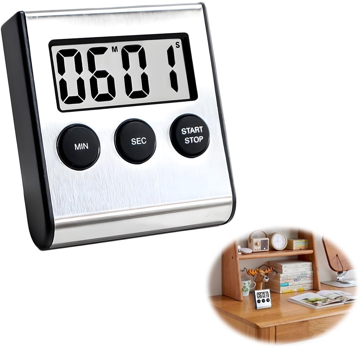 Solidchoice - Digitale Keukentimer met Stopwatch en Magneet