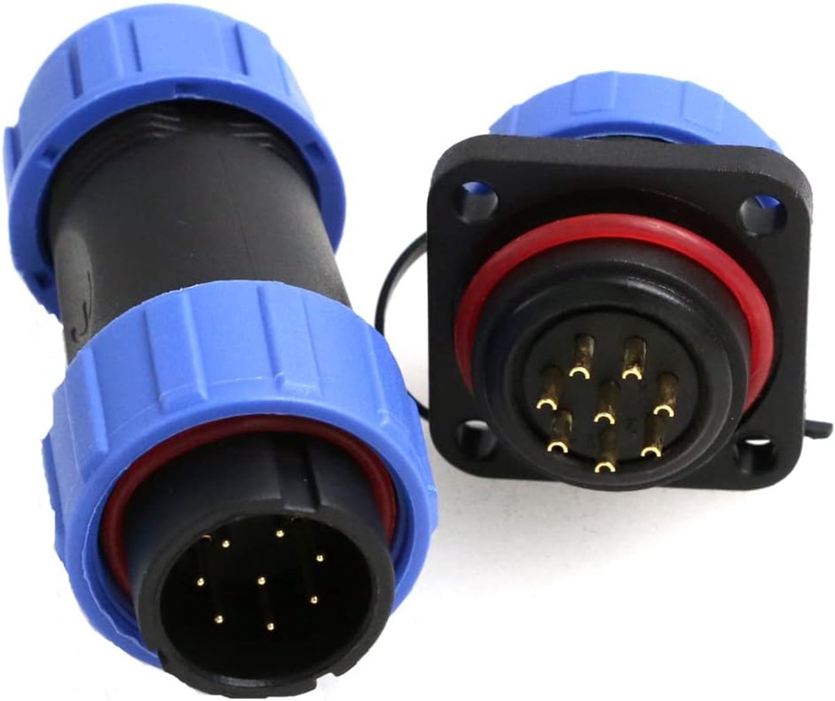 HE21 8 Pin Aviation Connector Power Industrial Waterproof IP68 Plug and Bushing Screw Mounting Plug for LED Lighting - ShopVlot