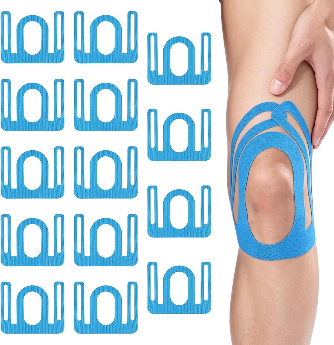 Voorgesneden kniebandages, set van 14 stuks, blauw - Beschermt de gewrichten, biedt betrouwbare ondersteuning - ShopVlot
