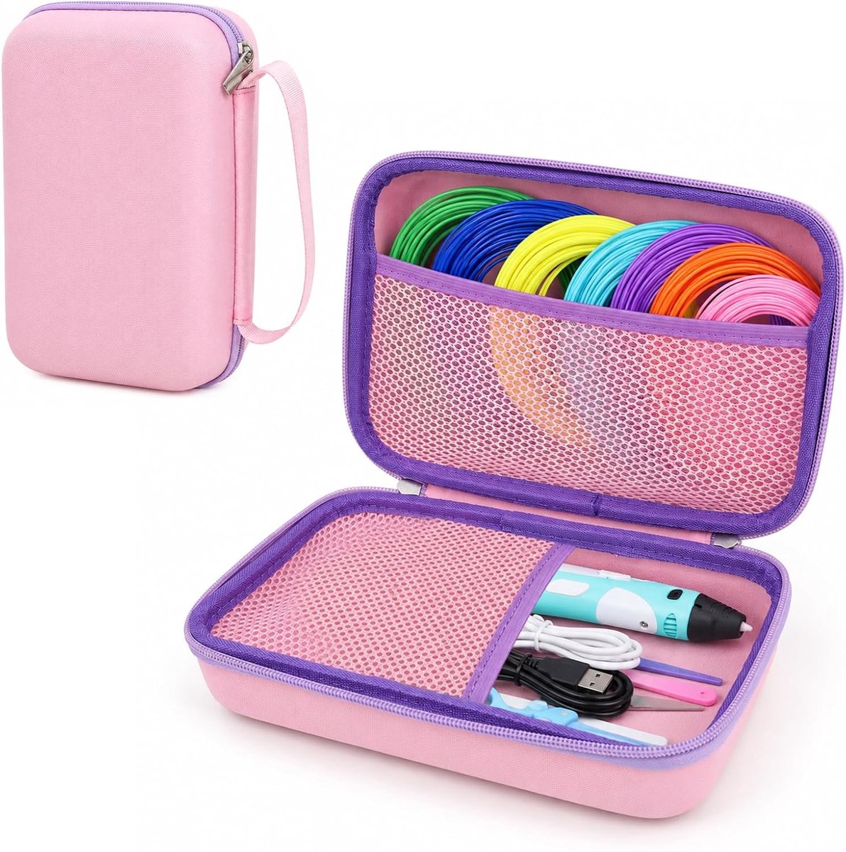 Opbergkoffer voor 3D-printpenset, harde beschermhoes, compatibel met SCRIB3D P1 3D-printpen, MYNT3D 3D-pen, FreeSculpt - ShopVlot