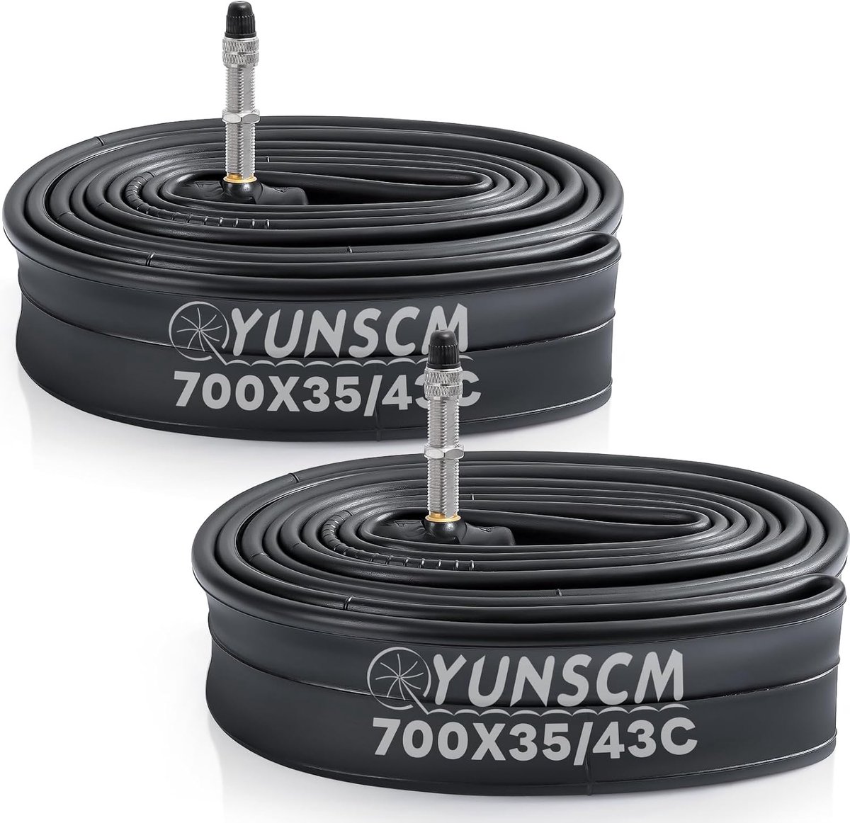 YunSCM 2pcs 35/43-622 700C Bike Inner Tubes 700x35C 700x38C 700x40C 700x43C C4E-40L Dunlop (Woods) Valve Compatible - ShopVlot