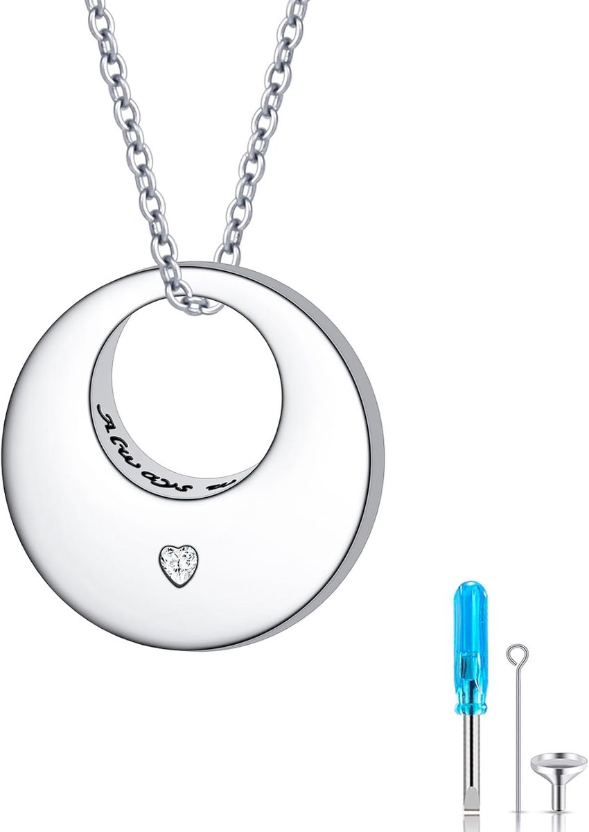 Urn ketting voor as - 925 sterling zilver - verstelbare lengte - blijvende herinnering - ShopVlot