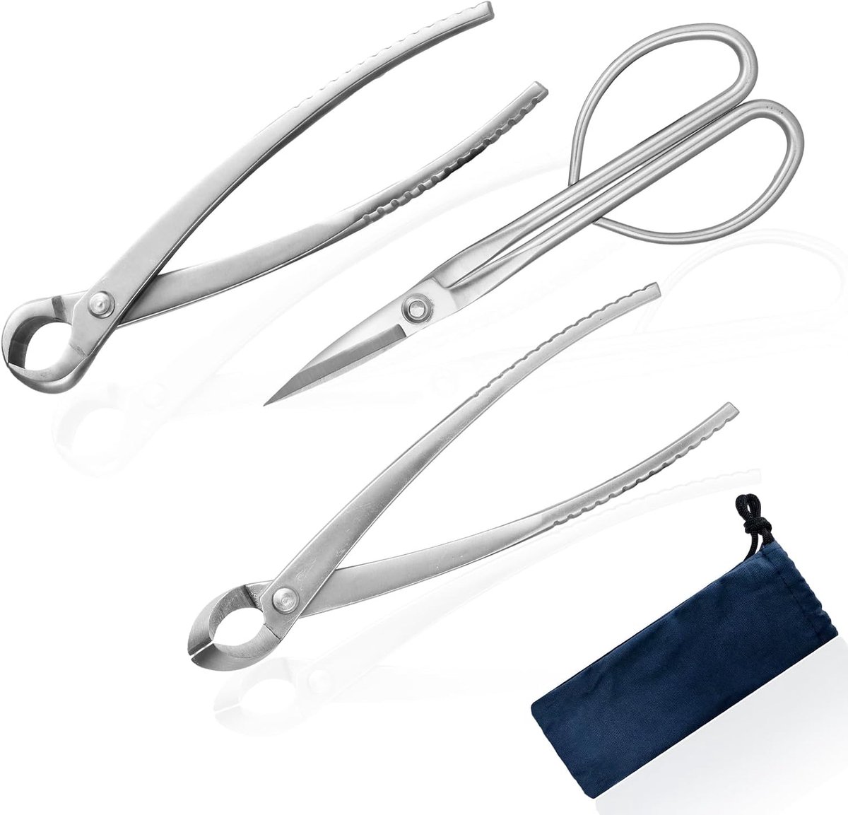 Bonsai-gereedschapsset, 3-delig, professionele set met knopentang, concave tang en bonsai-schaar voor precisiesnijden - ShopVlot