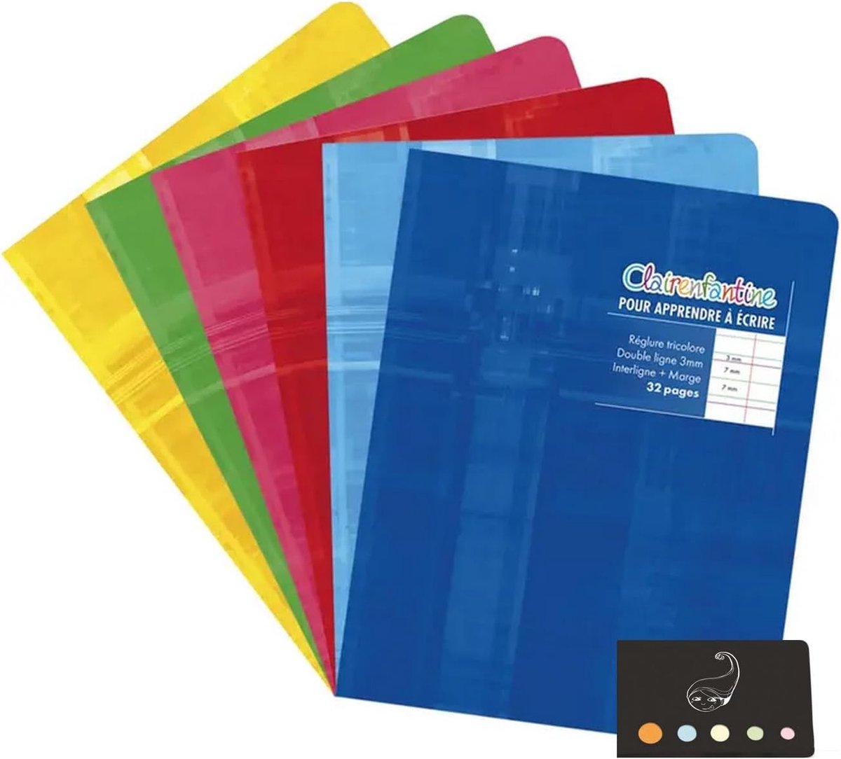 Set of 5 notebooks 17 x 22-140 pages - polypropylene cover - large windows + 1 ruler bookmark made of wood Blumie (4 - ShopVlot