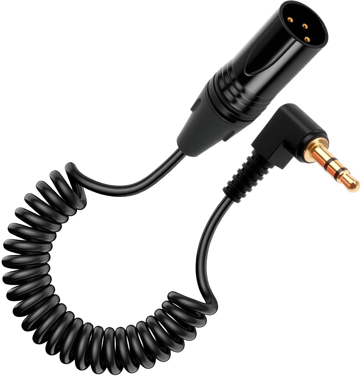 Hemlosk XLR Cable Plug to Jack, XLR Plug, 3 Pin Plug to 3.5mm, 90 Degree TRS, for Laptop, MP3, Microphone, Speaker - ShopVlot