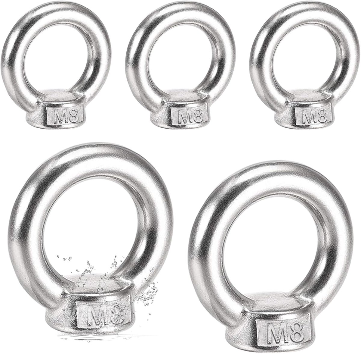 5 Stuks M8 Roestvrijstalen Oogringmoeren Hangdecoraties Schommelconstructie - ShopVlot