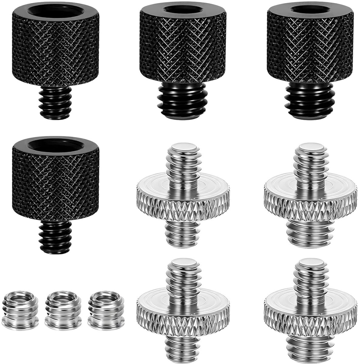10-delige statiefadapterset voor camera, 1/4 & 3/8 inch schroefdraadadapter met binnendraad - ShopVlot