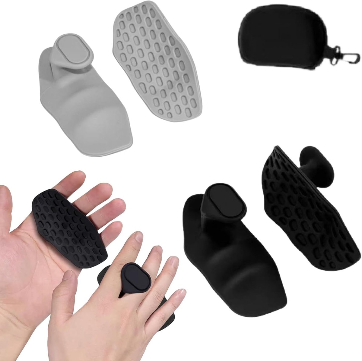 2 Pairs Non Slip Gym Handles, Non-slip Workout Rubber Dumbbell Grips, Lifting Rubber Training Gloves for Men and Women - ShopVlot