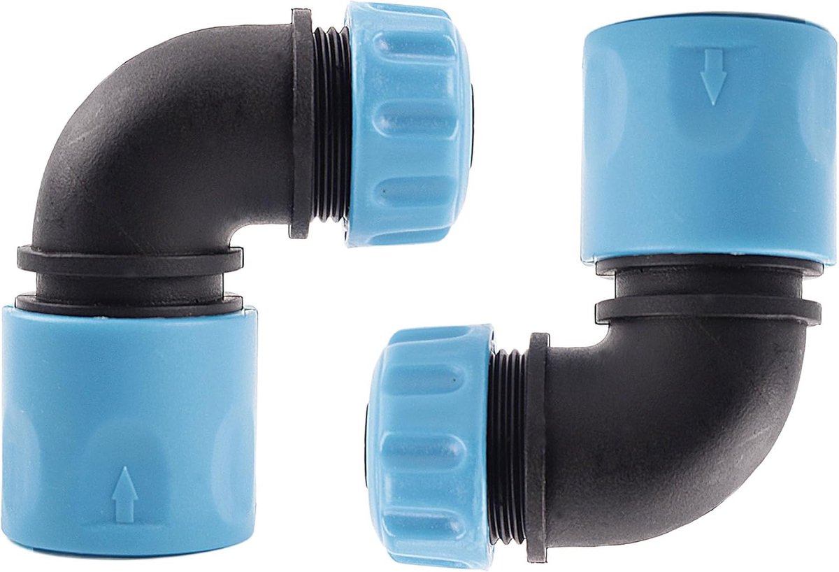 2 stuks tuinslang, snelkoppeling, hoekadapter, 1/2 inch slangspruitstuk, 90 graden aansluitingen, snelverbinder - ShopVlot