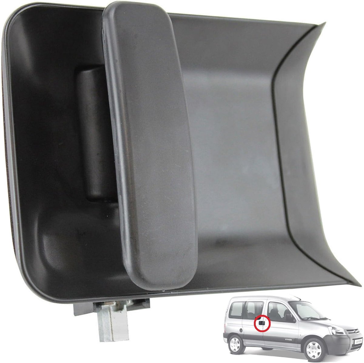 Twowinds Sliding Door Handle Right Outside Compatible with Citroen Berlingo, Peugeot Partner (1996-2018) 9101P8 Side - ShopVlot