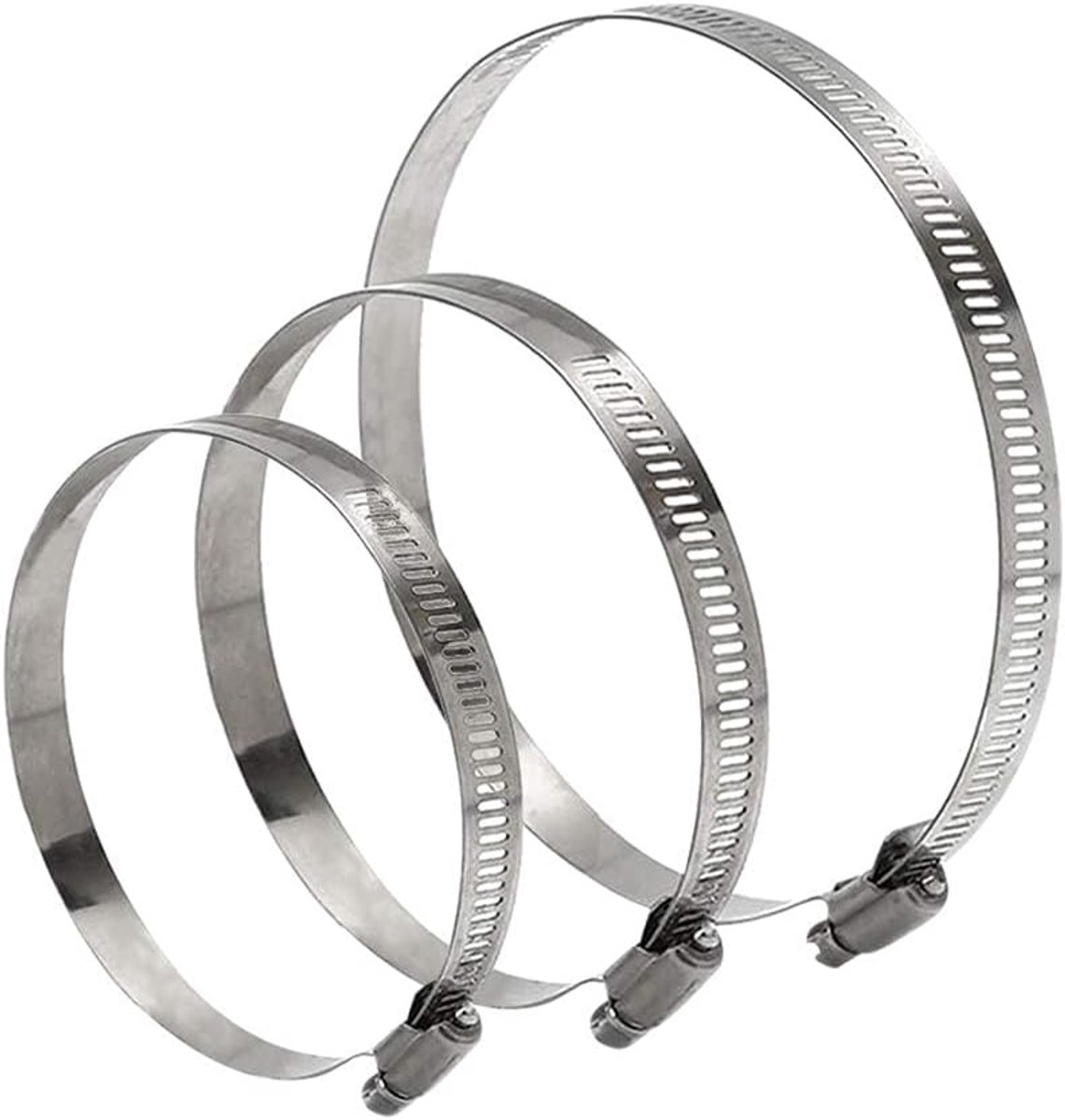 Pack of 12 Adjustable Hose Clamps - 21-38 mm Stainless Steel Hose Clamps with Screw Drive Endless Silicone Tube for - ShopVlot