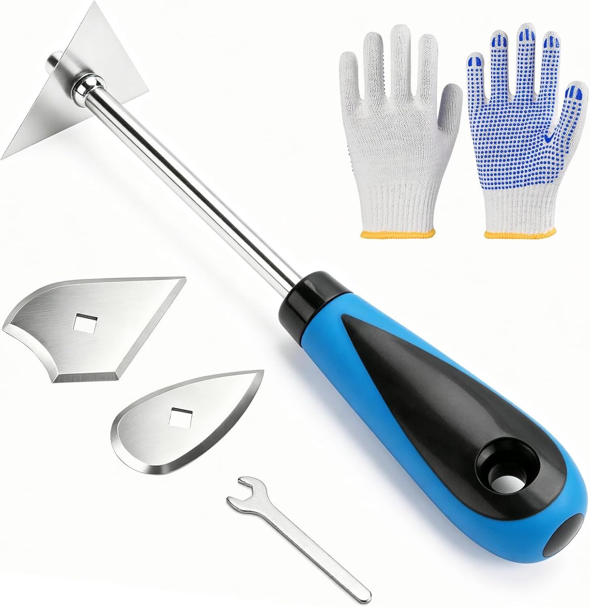 3-in-1 verfschraperset, scheermaak schraper set met 3 messen (driehoek 6 cm, combi 6,5 cm, hart 6 cm), voor het - ShopVlot