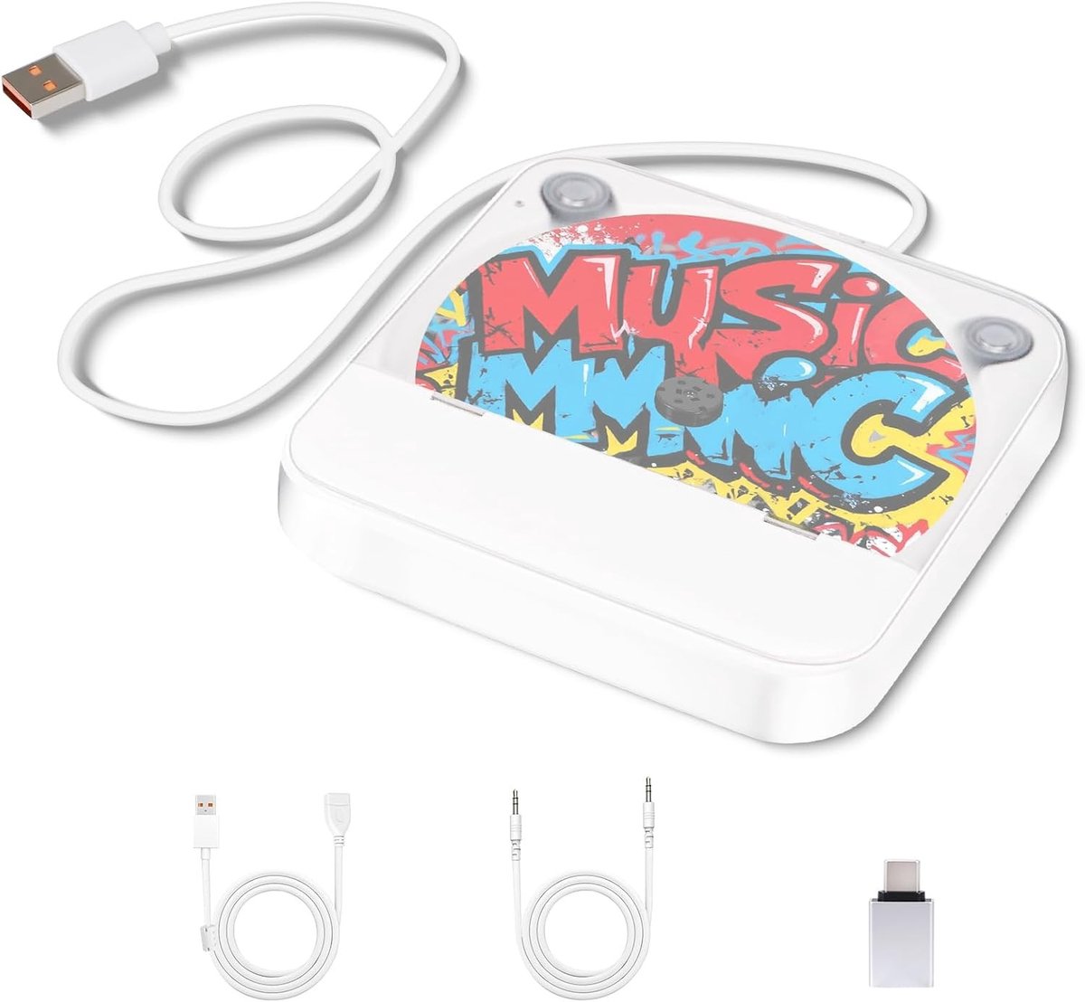 Externe Draagbare CD-speler - Zwart - Compact - Met USB en AUX-aansluiting - Voor Auto en Laptop