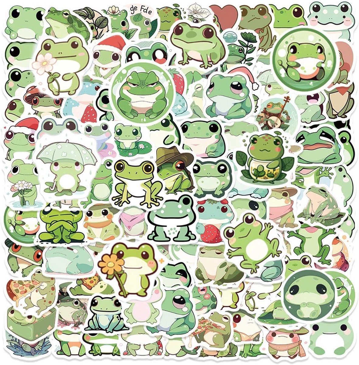 Frog stickers 200 stuks - creatieve cartoonstickers - zelfklevend PVC - perfect voor DIY projecten - ShopVlot
