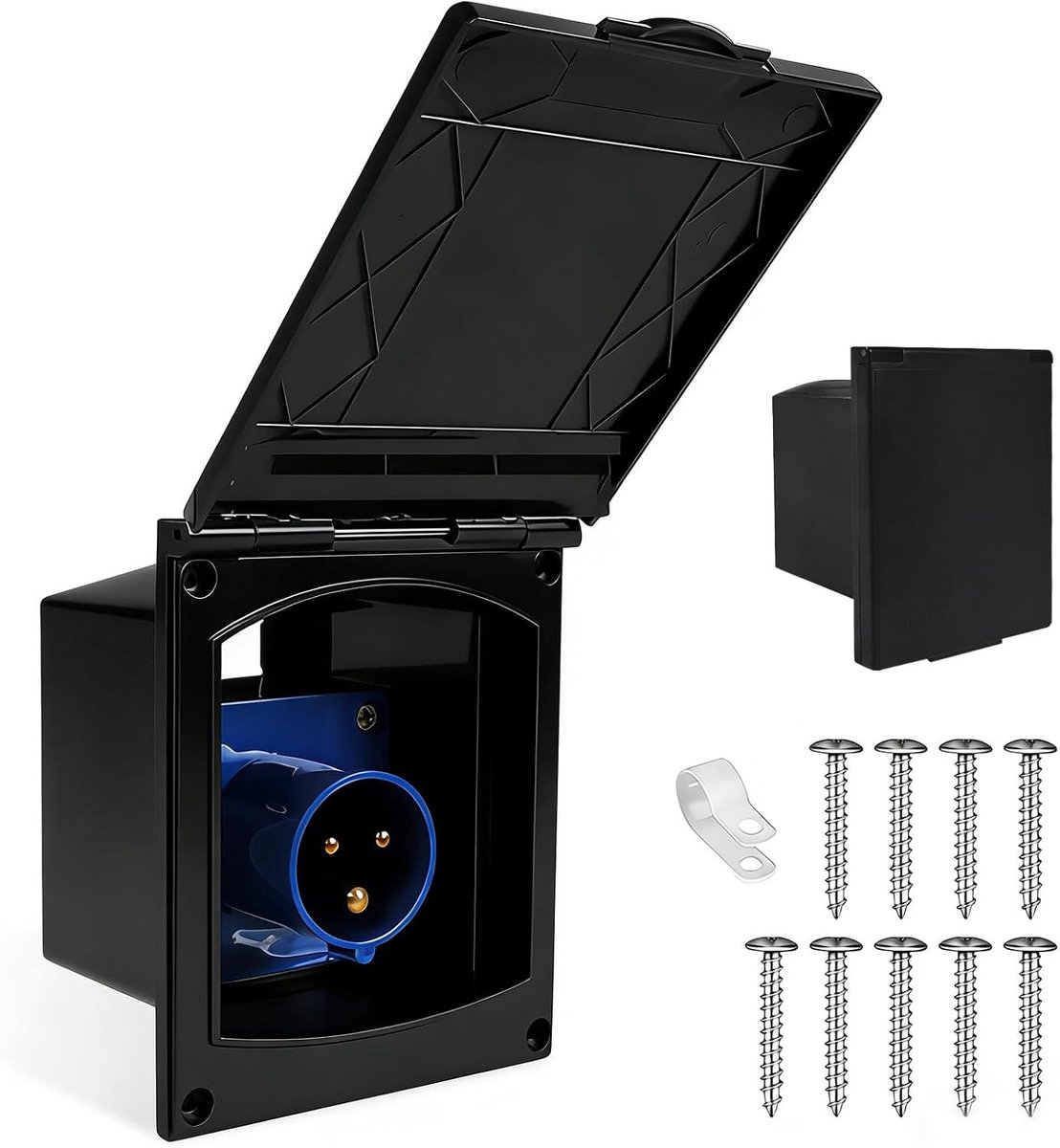 CEE socket 16A - waterdichte caravansokkel - robuust ABS en koper - ideaal voor motorhomes - ShopVlot