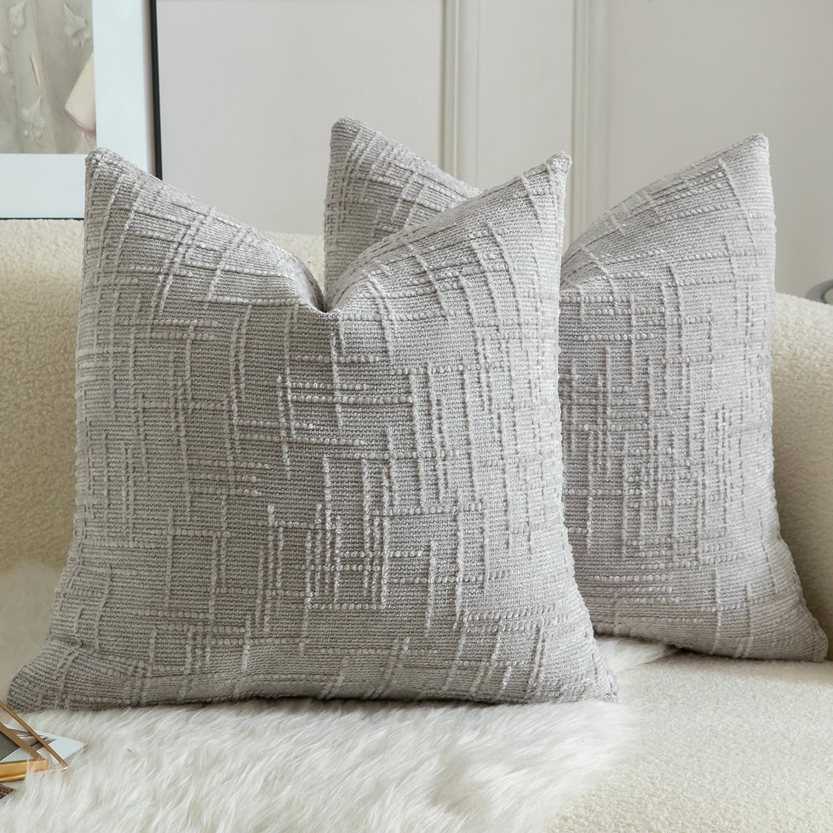 Decoratieve Kussenhoezen 26 x 26 Inch - Zacht Chenille Materiaal - Luxe Textuur - Perfect voor Sofa of Bed - ShopVlot