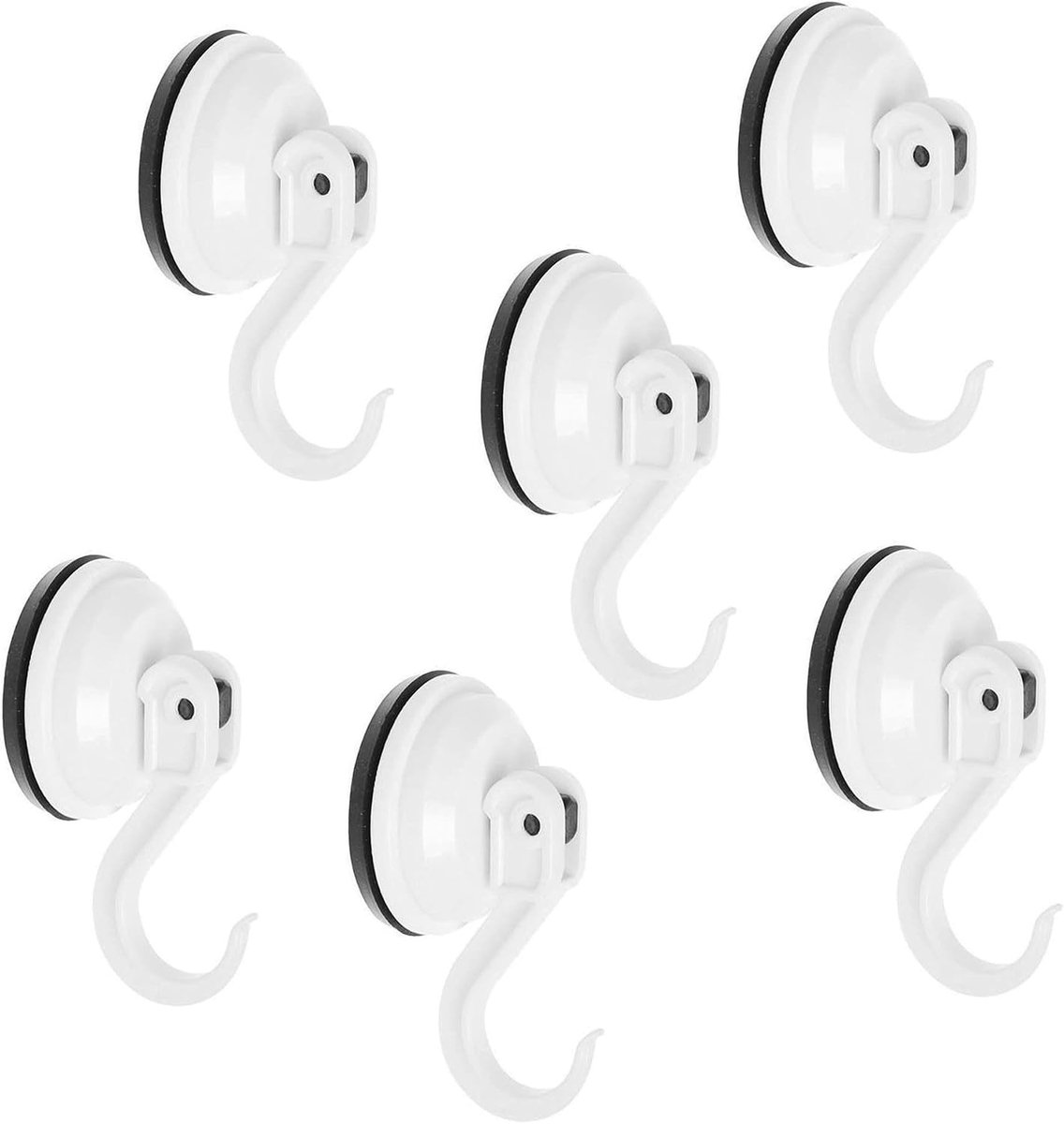 Set van 6 zuignappen klein - zwart-wit - diameter 3,5 cm - ideaal voor bevestigen - ShopVlot
