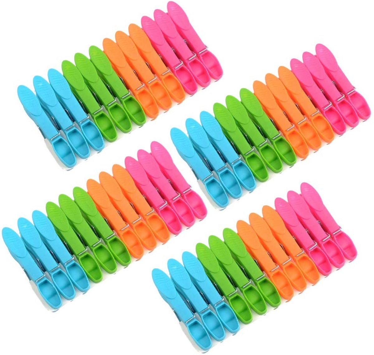 Solidchoice - Set van 72 Kleurrijke Kledingknijpers - Antislip