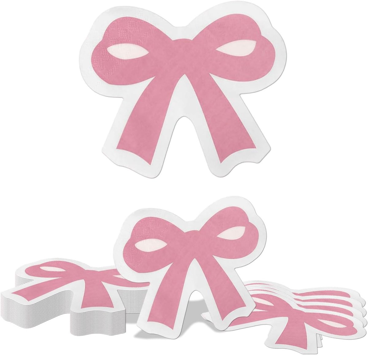 Papieren servetten 16x15,8 cm - roze strik design - elegant voor feesten - perfect voor babyshowers - ShopVlot