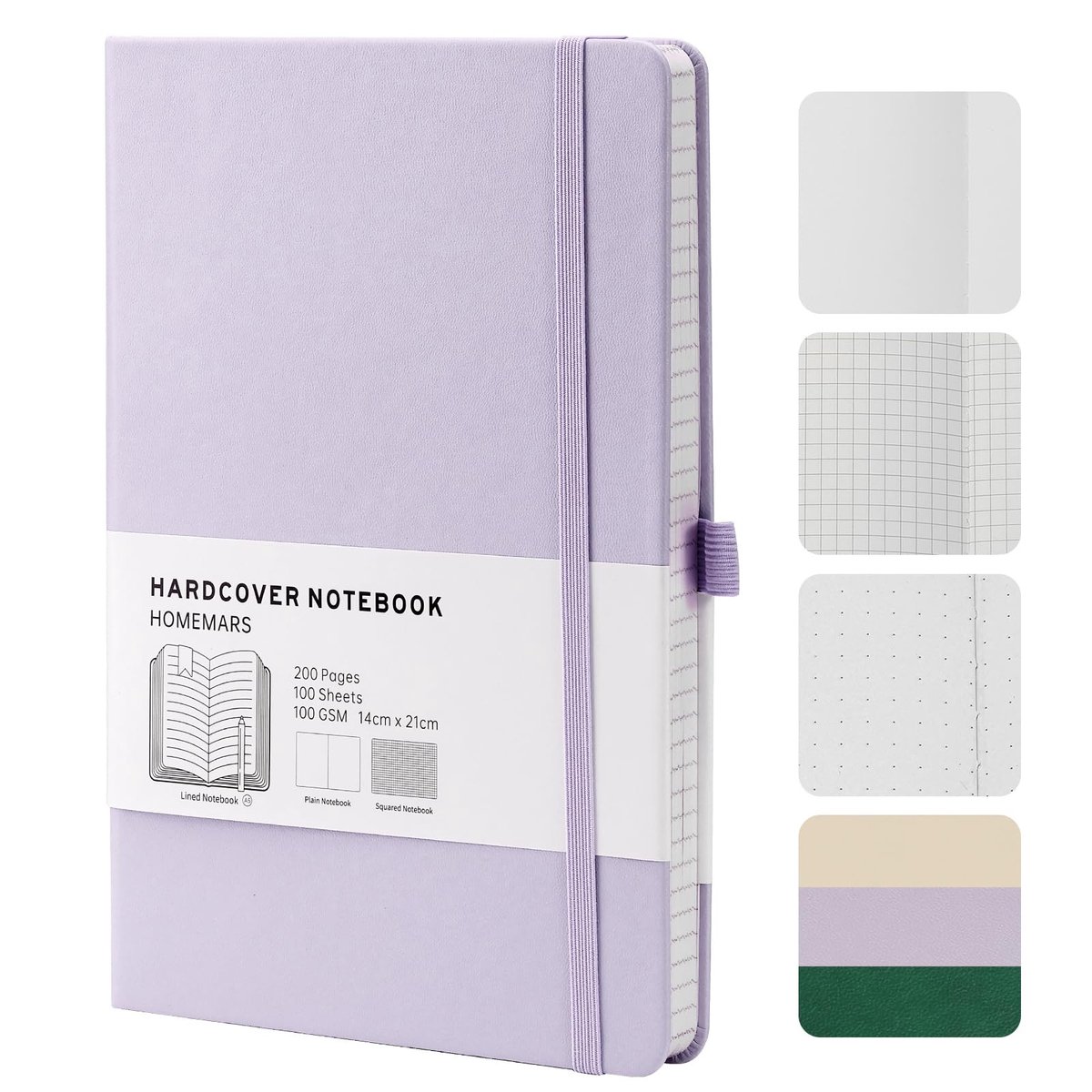 Solidchoice - Notitieboek met Dotted Pagina's in Paars