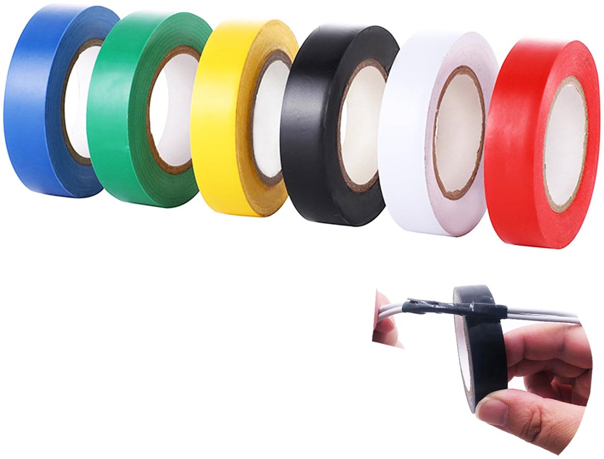 Solidchoice - Set van 6 Kleurige Zelfklevende Tape voor Elektrische Projecten