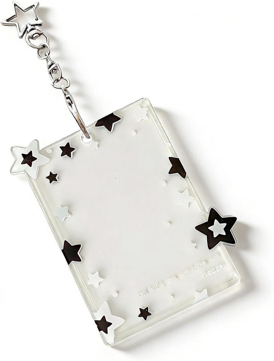 Fotokaarthouder transparant met sterhanger - Kawaii ontwerp - Beschermhoes voor Kpop-kaarten - Perfect voor rugzak - ShopVlot