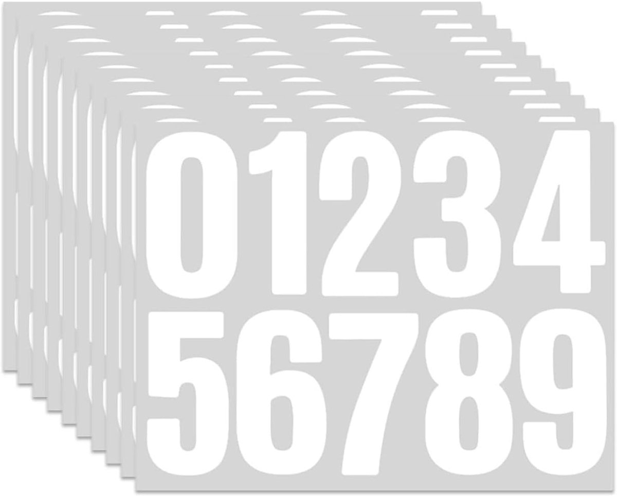 Nummerstickers 10 cm - weerbestendig vinyl - 0-9 cijfers - ideaal voor brievenbussen - ShopVlot