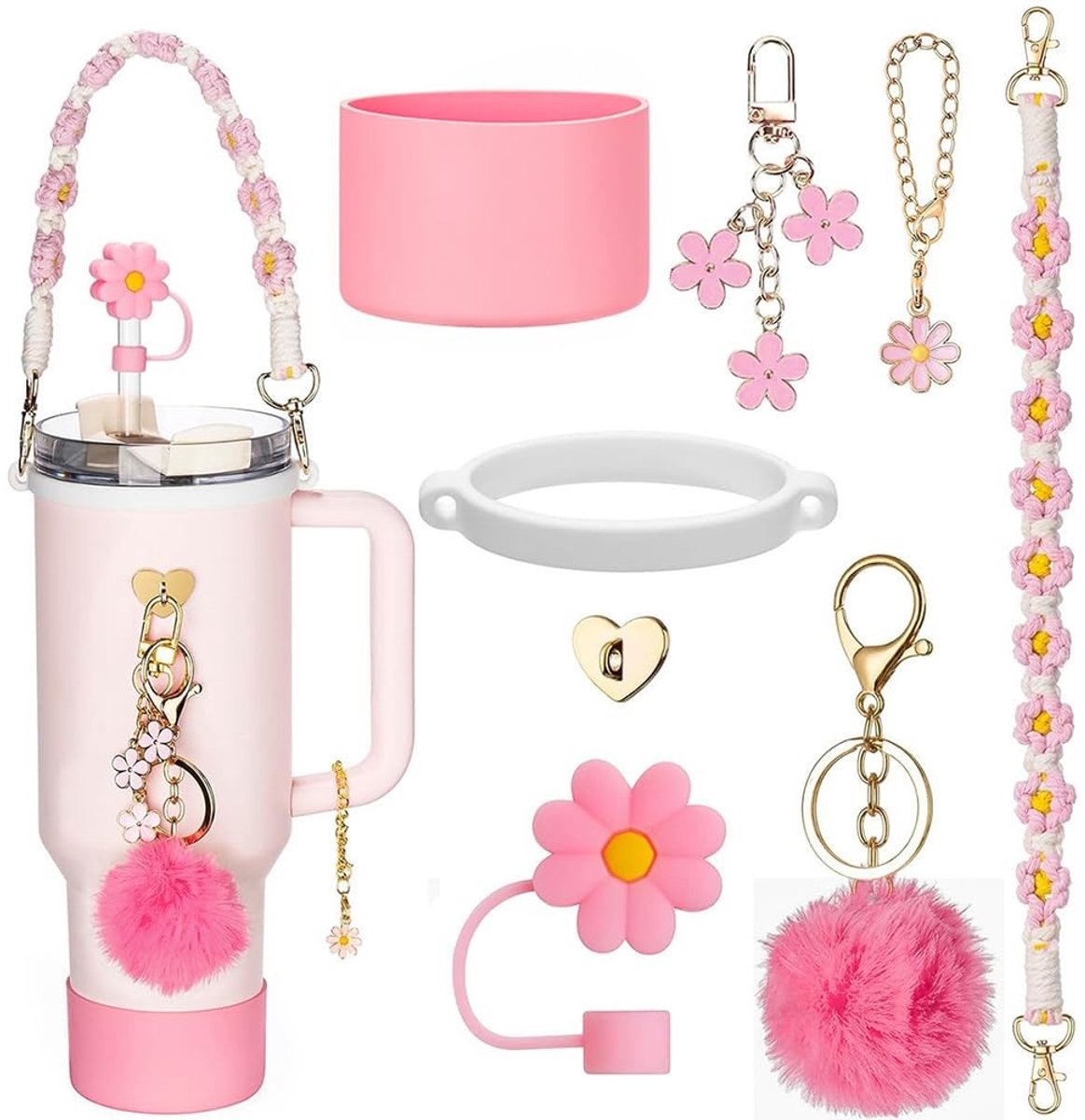 Solidchoice - 8-delige Accessoireset voor Tumbler in Roze
