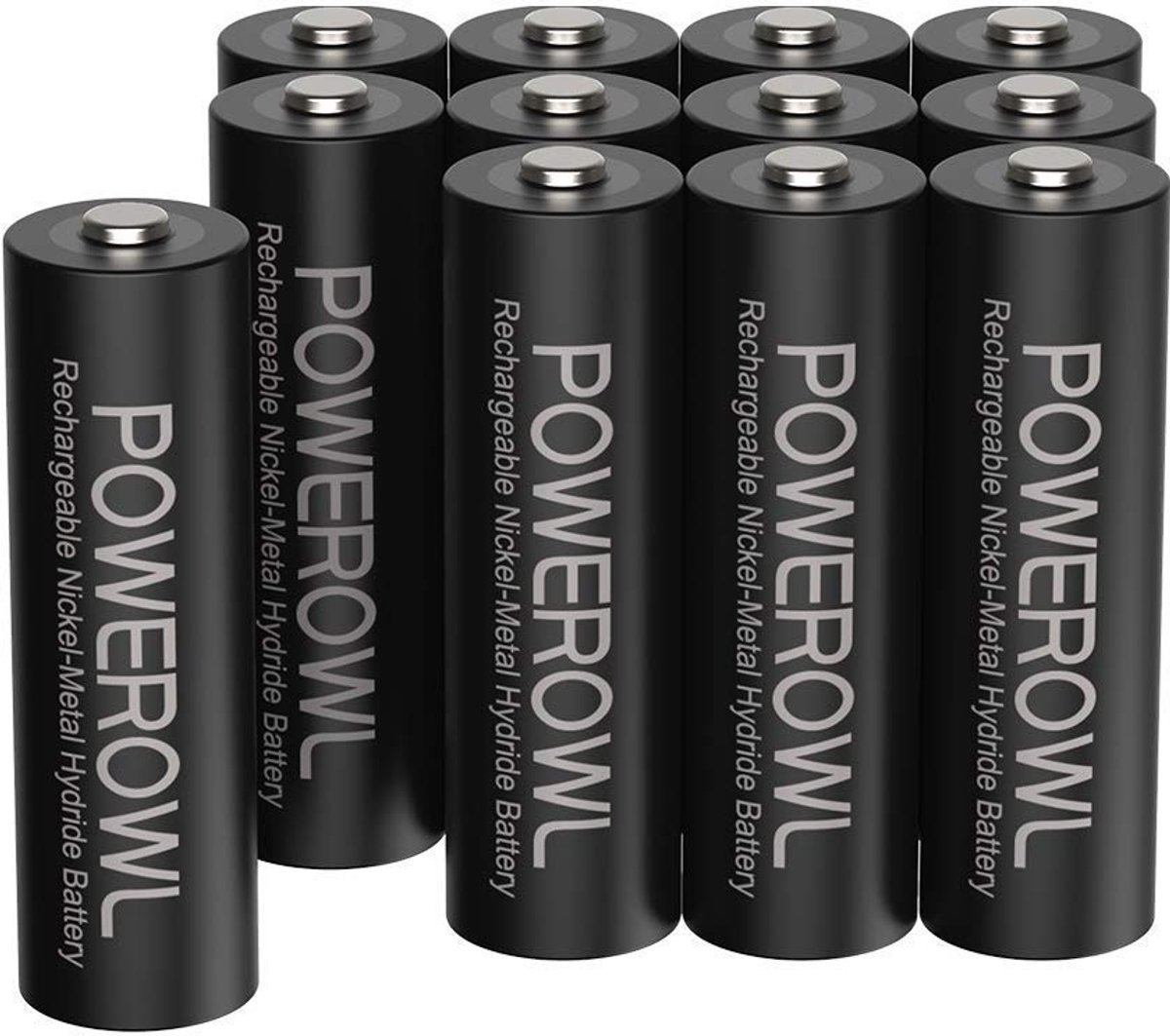 Solidchoice - Oplaadbare 2800 mAh AA Batterijen, 12 Stuks met Lange Levensduur