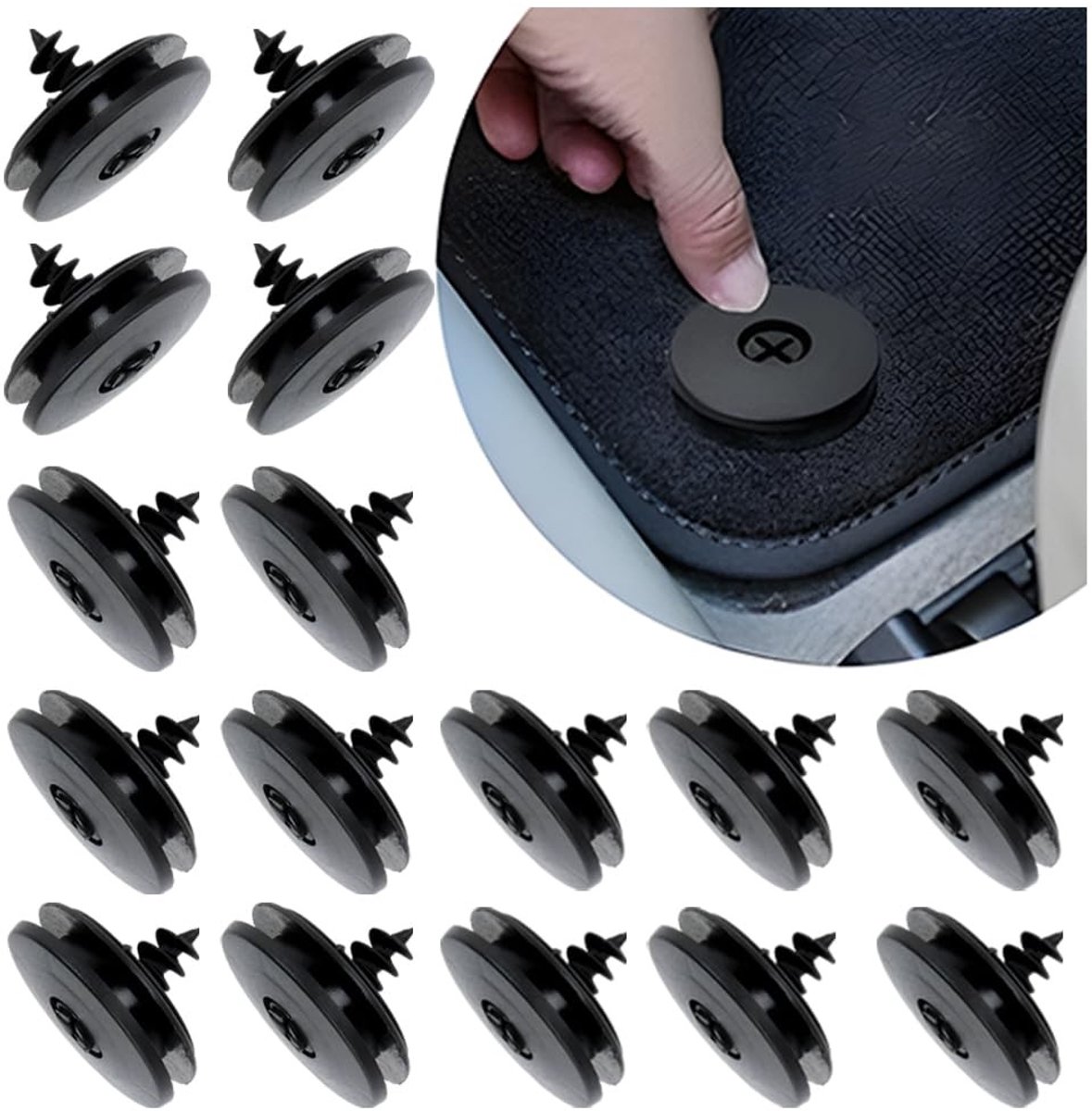 Solidchoice - Set van 16 Universele Auto Vloermat Clips voor Antislip Bevestiging