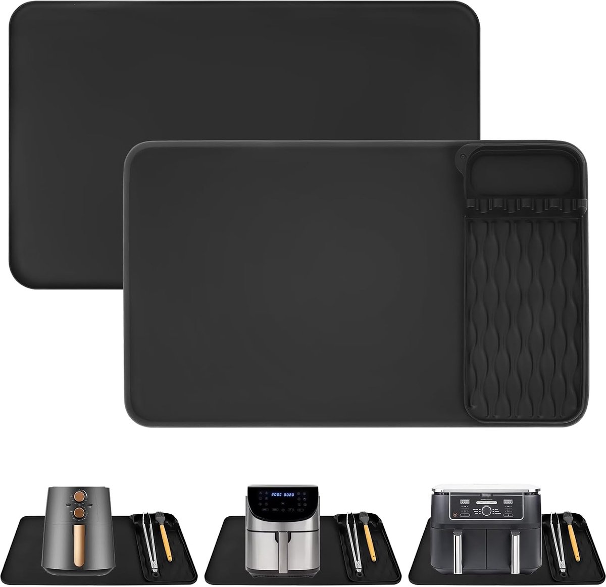 VINATO Heat Resistant Air Fryer Mat 65 x 40 cm Fireproof Mat Made of Non-Slip Silicone Waterproof Worktop Protection - ShopVlot