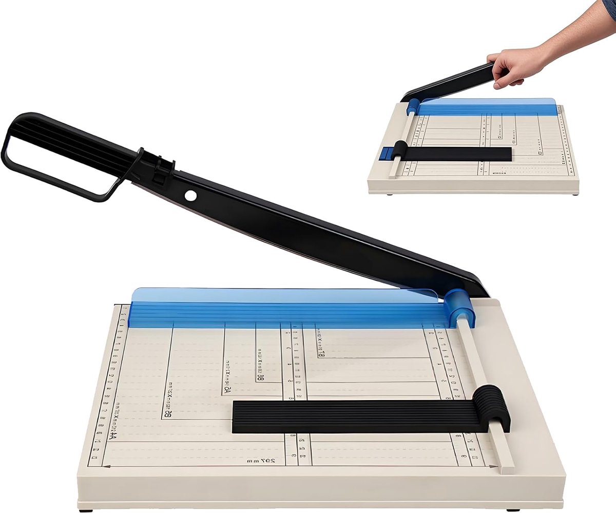 Paper cutter, with safety protection, vinyl cutter, cutting board for paper, capacity 12 sheets - ShopVlot