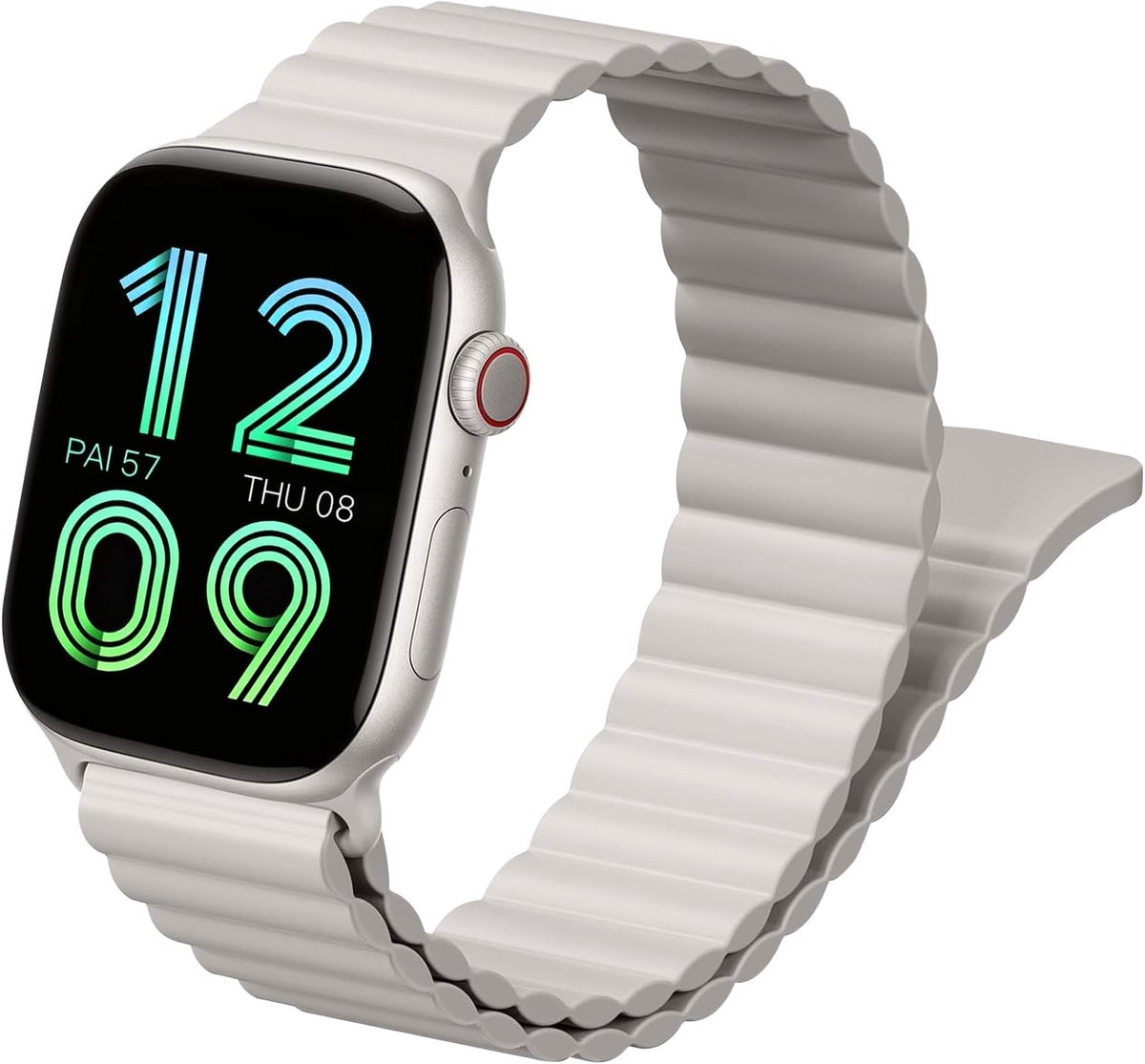 Magnetische armband, compatibel met Apple Watch 42/41/40/38 mm, dubbelzijdige siliconen banden aan beide zijden - ShopVlot