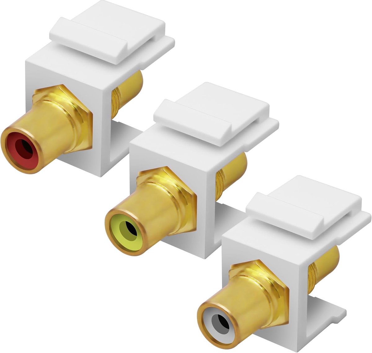 XMSJSIY RCA Keystone Jack Insert Connector Socket Socket to Buchse Gold Plated RCA Inline Coupler Wall Jack Modular - ShopVlot