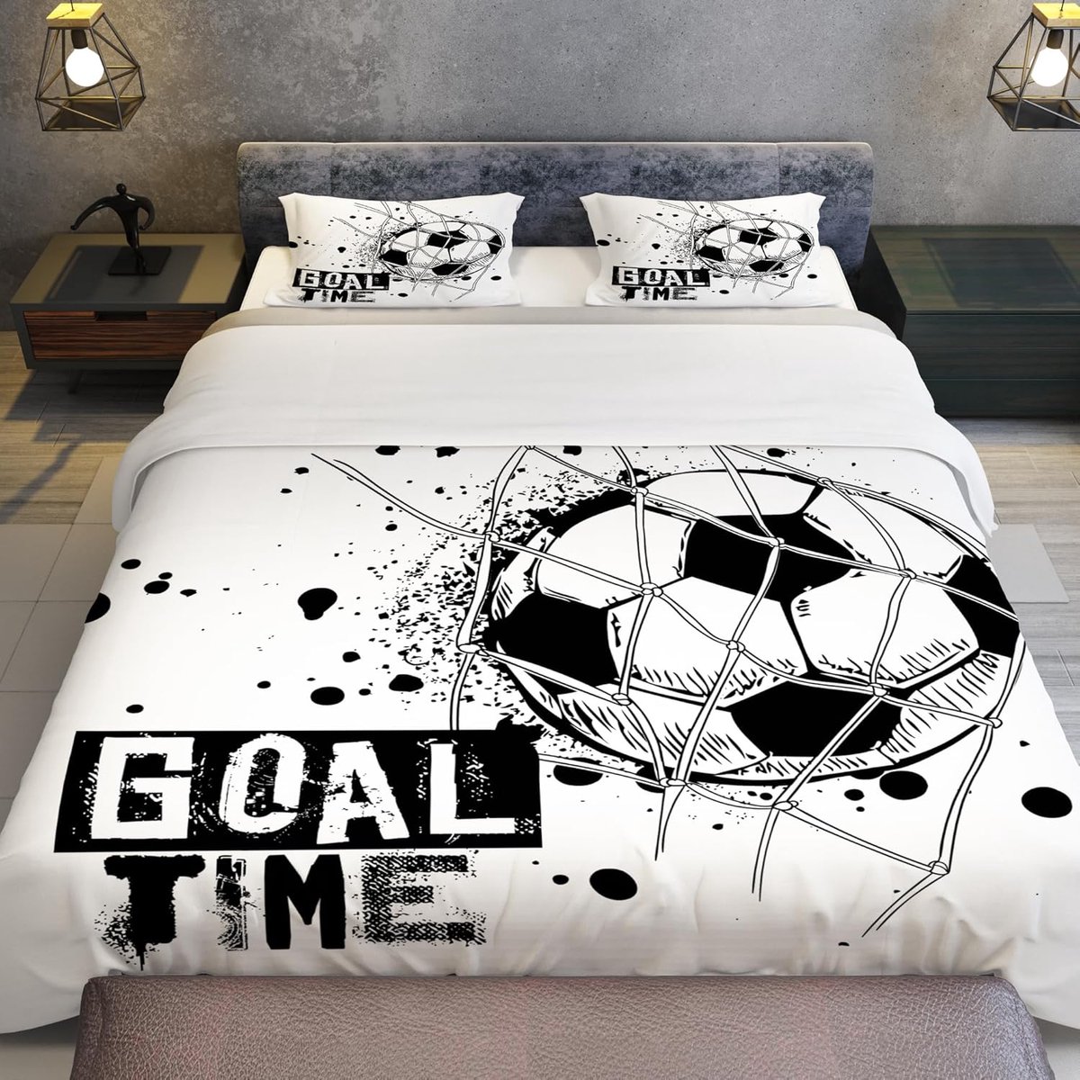Children's Bed Linen Set, Football, Pillowcase 80 x 80 cm, Football Bedding Set, Boys, Football Bedding Set, 3D - ShopVlot