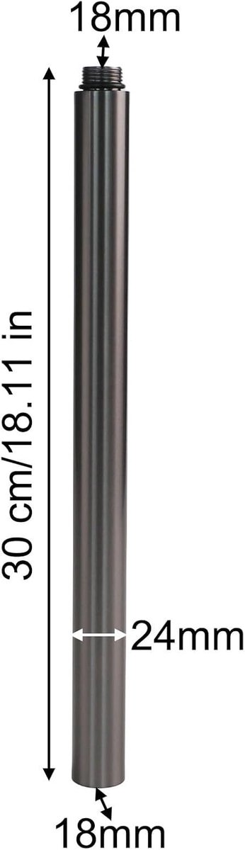 30 cm roestvrijstalen douche-extender voor badkuip, douchesysteem, 18 mm binnendiameter verlengstangbuis voor moderne - ShopVlot
