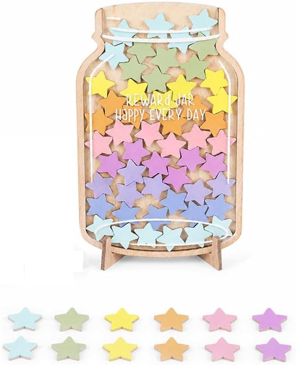 Beloningsglas voor kinderen met 45 sterren beloningssysteem kinderen - ShopVlot