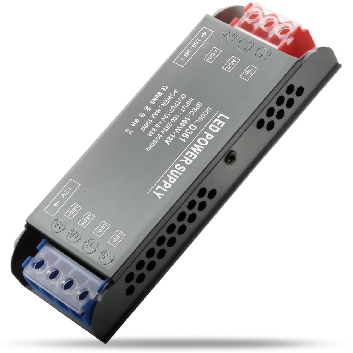 Transformer, 220 V, 12 V, 100 W, LED Driver, Ultra Thin Transfo 8.3 A, Constant Pressure Adapter, Power Supply 180 - ShopVlot