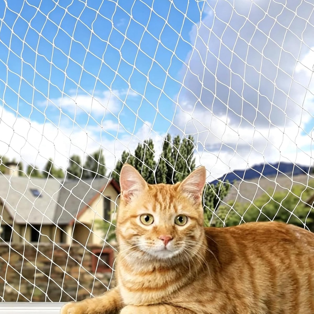 Kattennet balkon 4 x 3m - nylon - UV- en weerbestendig - veilig voor katten - ShopVlot
