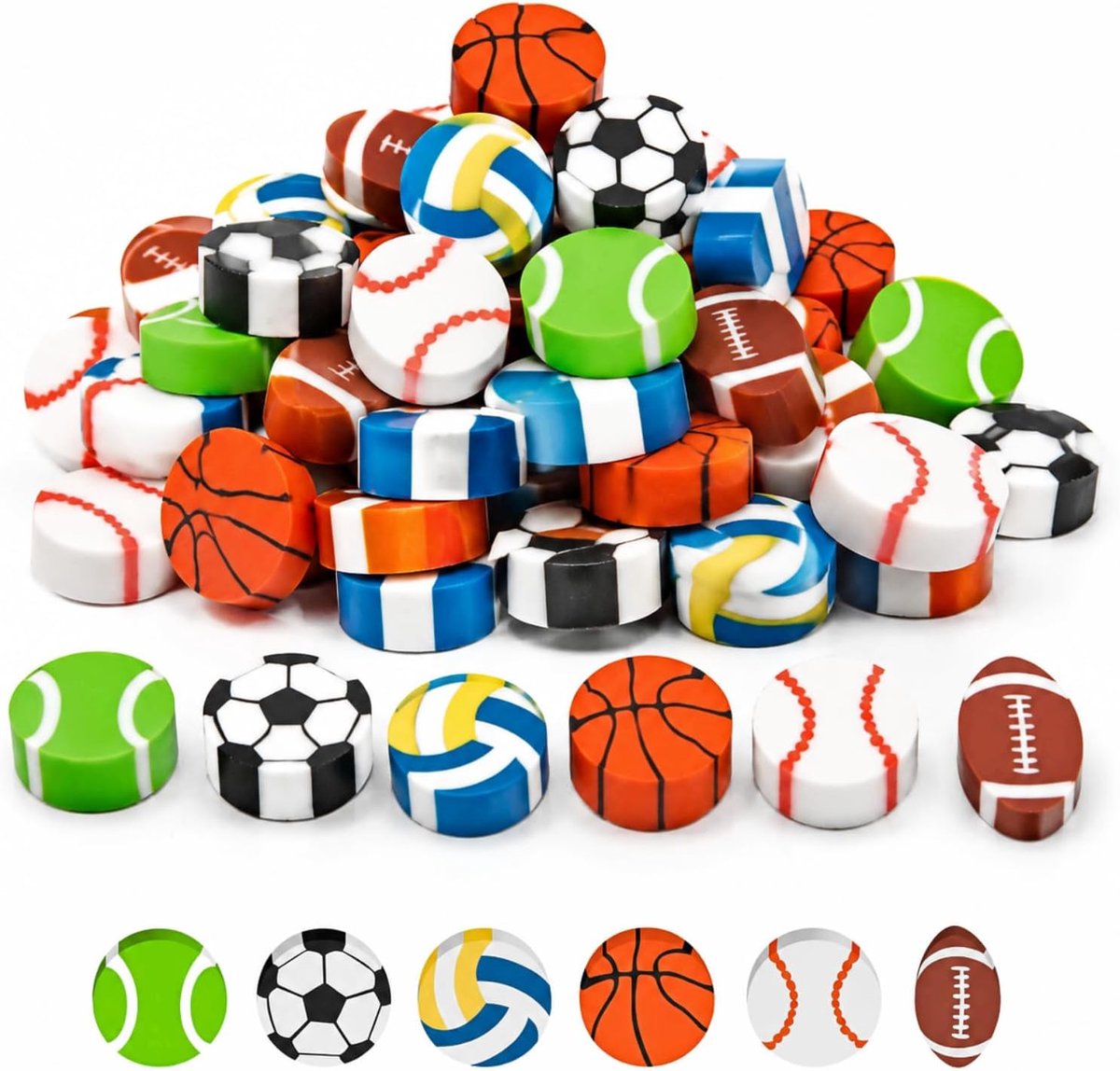 Gummetjes voor kinderen - 30 mini-gummen - grappige sportmotieven - ideaal voor schoolprijzen - ShopVlot