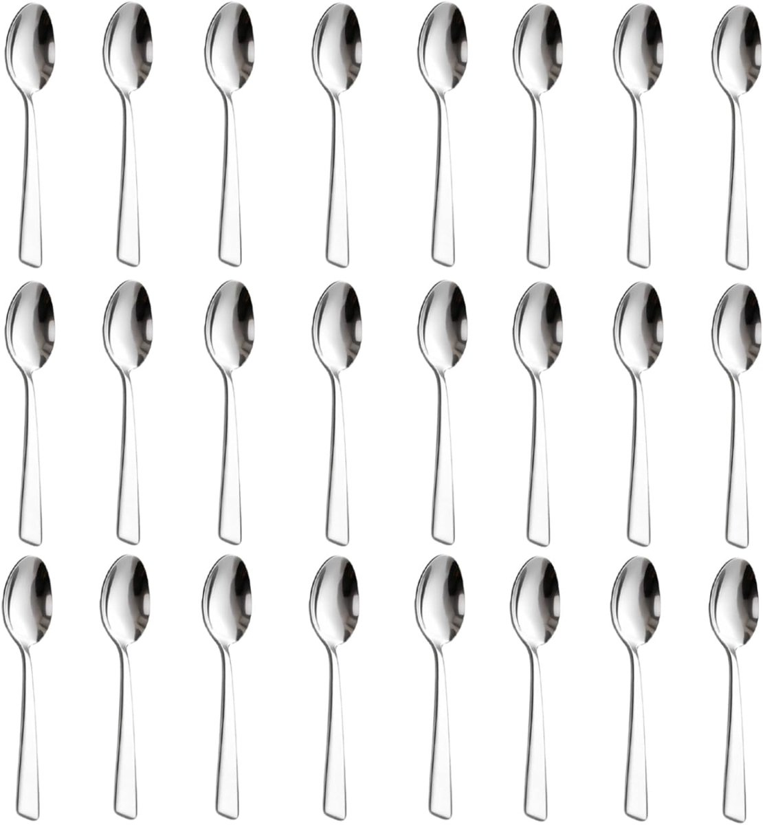 Theelepels 24 stuks - Roestvrij staal - Spiegelgepolijst - Vaatwasmachinebestendig - ShopVlot