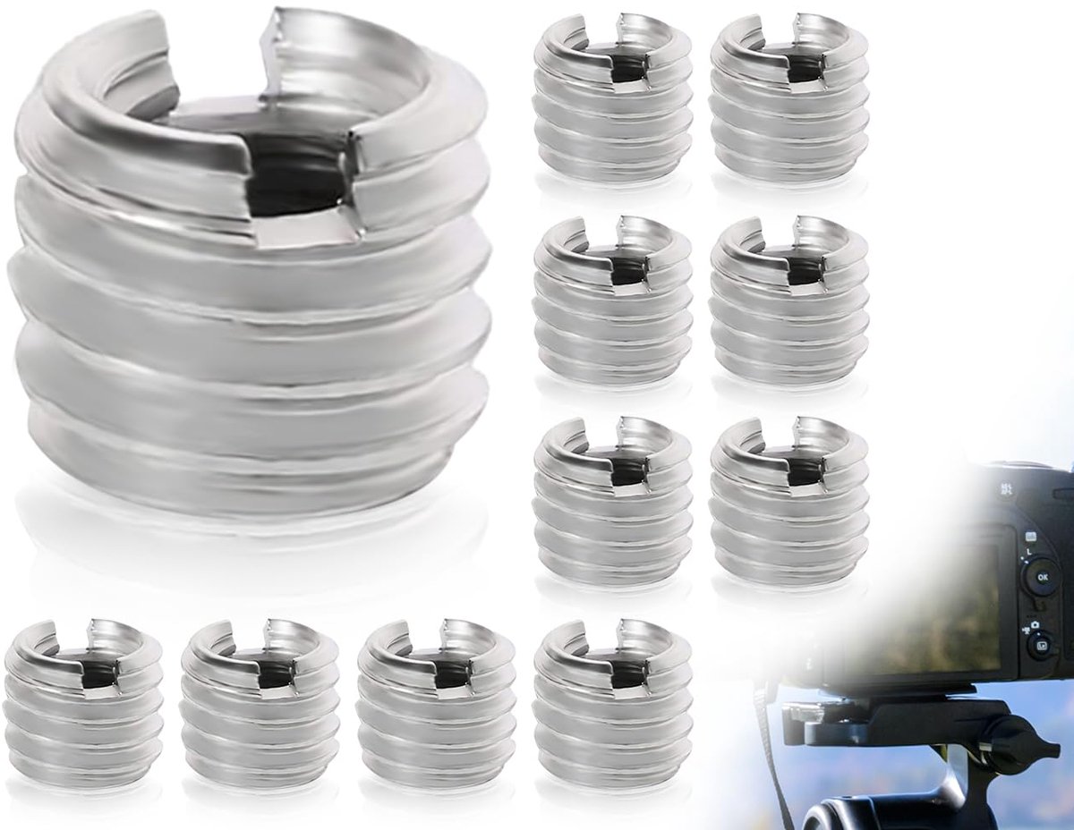 Camera tripod adapter 1/4 naar 3/8 - 10-delige schroefset - Voor camera en monopod - Eenvoudige aansluiting - ShopVlot