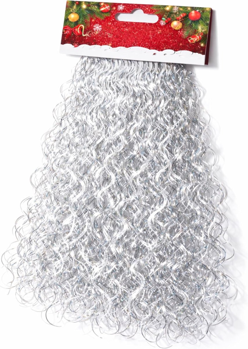 Tinsel voor Kerstdecoratie - Zilver - Sprankelend effect - Creëer een feestelijke sfeer - ShopVlot
