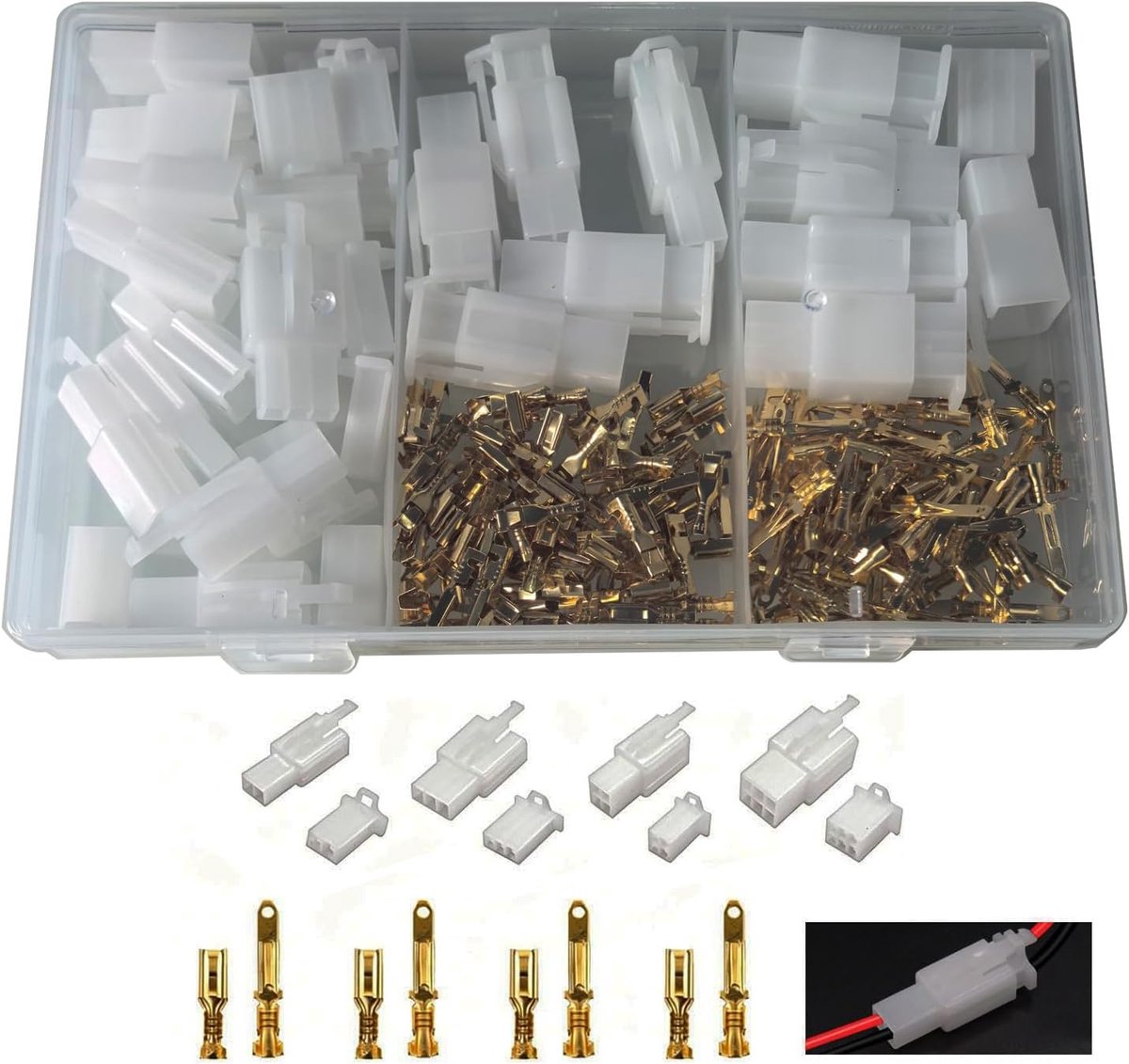 GTIWUNG 200 stuks 2,8 mm pitch elektrische kabel connectorset, 2 3 4 6 pins mannelijk vrouwelijk stekker behuizing en - ShopVlot